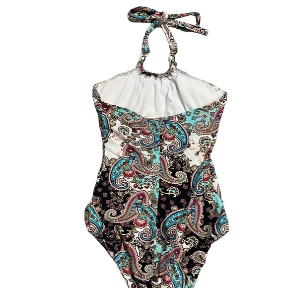 Spanx Love Your Assets by Sara Blakely One Piece Paisley Print Swimsuit Size M - Picture 6 of 11